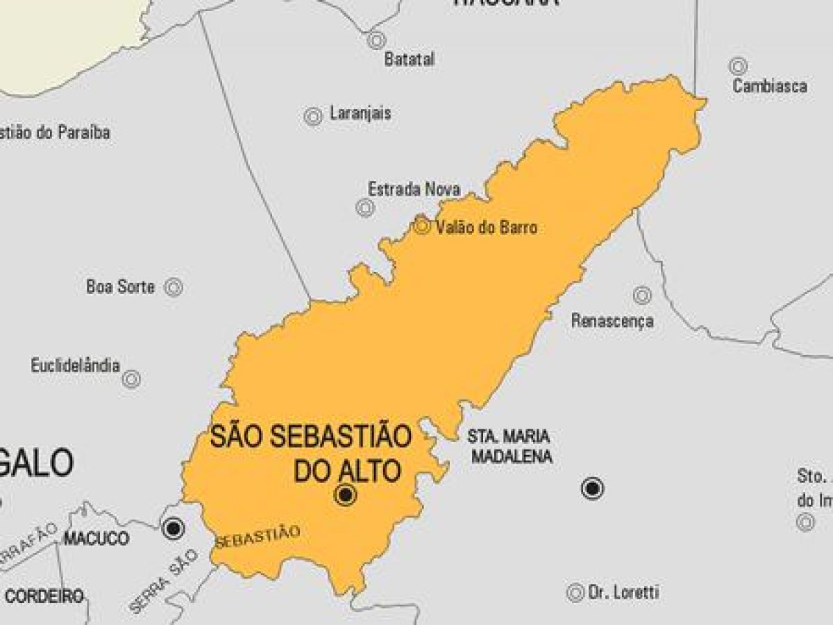 মানচিত্র São Sebastião do Alto পৌরসভা