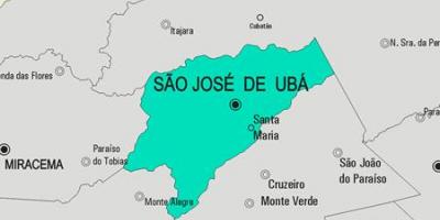 মানচিত্র São José de Ubá পৌরসভা