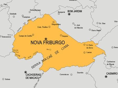 মানচিত্র এর নোভা Friburgo পৌরসভা
