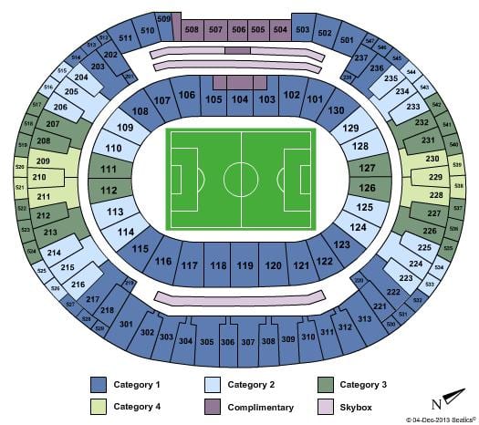 মানচিত্র স্টেডিয়াম Maracanã sièges