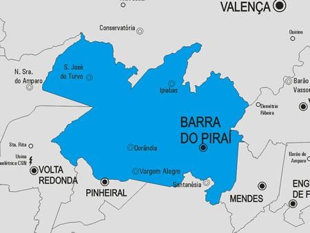 Map of Barra do Piraí পৌরসভা