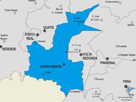Map of Barra Mansa পৌরসভা