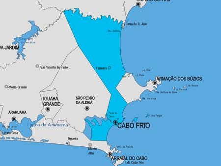মানচিত্র এর Cabo Frio পৌরসভা