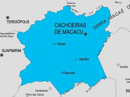 মানচিত্র Cachoeiras de Macacu পৌরসভা