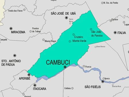 মানচিত্র Cambuci পৌরসভা