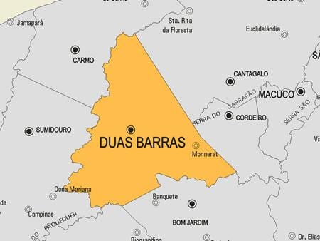 মানচিত্র Duas Barras পৌরসভা