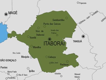 মানচিত্র Itaboraí পৌরসভা