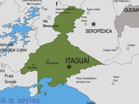 মানচিত্র Itaguaí পৌরসভা