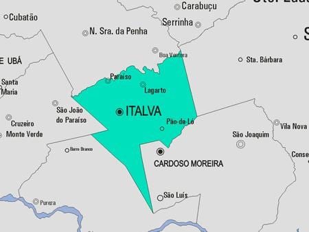 মানচিত্র Italva পৌরসভা