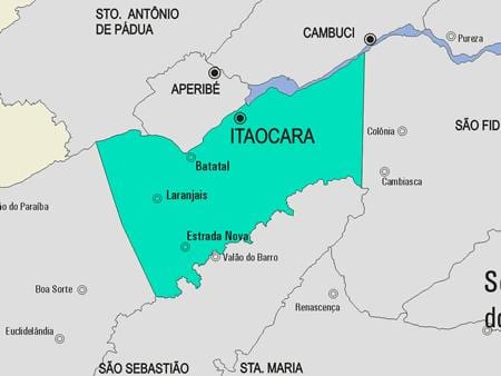 মানচিত্র Itaocara পৌরসভা
