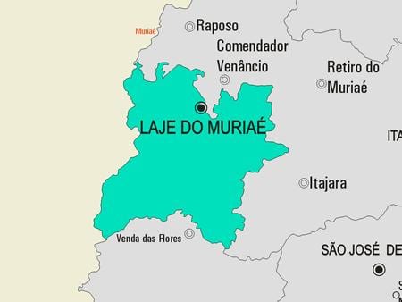মানচিত্র Laje do Muriaé পৌরসভা
