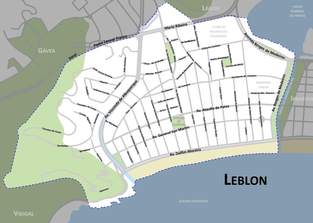 মানচিত্র Leblon beach