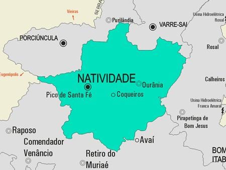 মানচিত্র Natividade পৌরসভা
