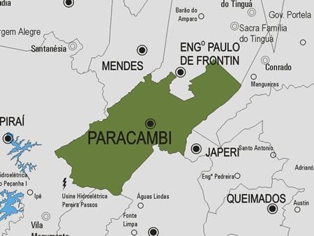 মানচিত্র Paracambi পৌরসভা