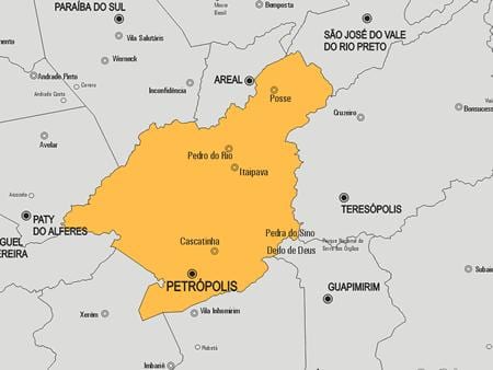 মানচিত্র Petrópolis পৌরসভা