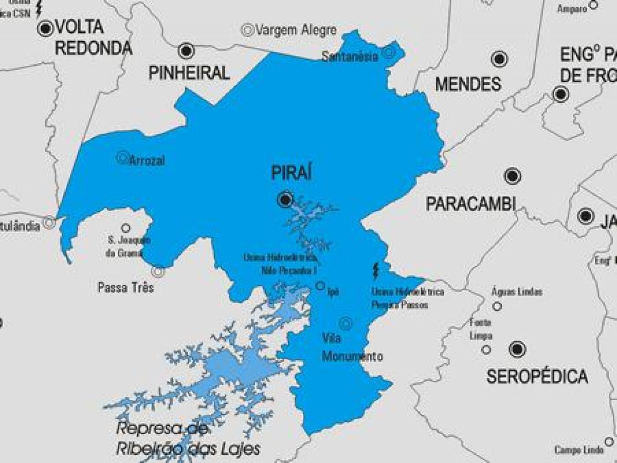 মানচিত্র Piraí পৌরসভা