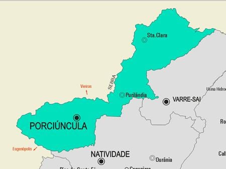 মানচিত্র Porciúncula পৌরসভা