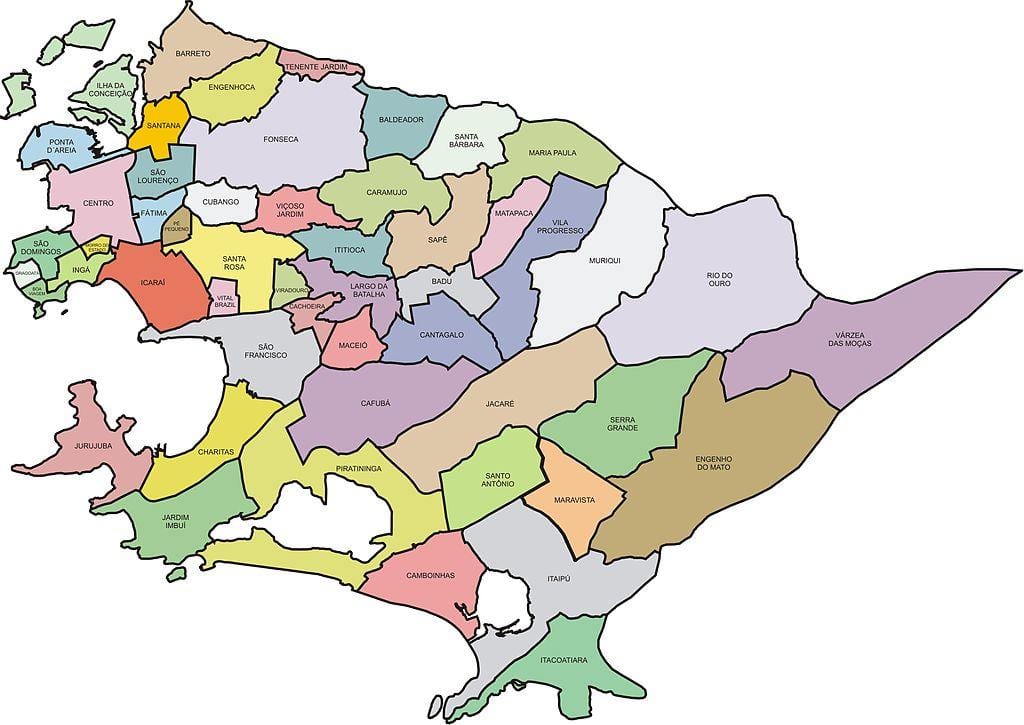 মানচিত্র Quartiers Niterói