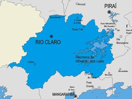 মানচিত্র Rio Claro পৌরসভা