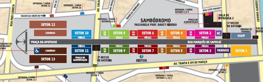 মানচিত্র Sambódromo