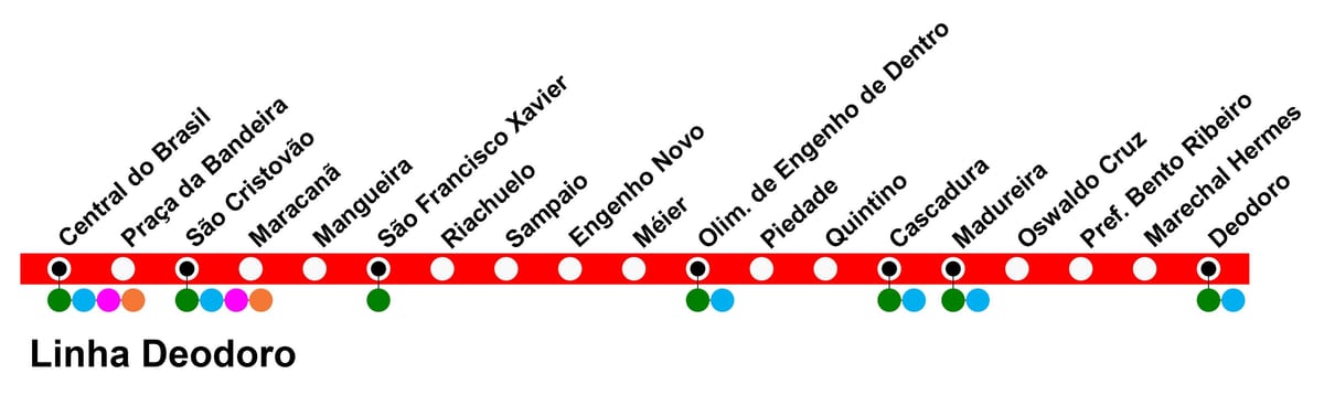 মানচিত্র SuperVia - লাইন Deodoro