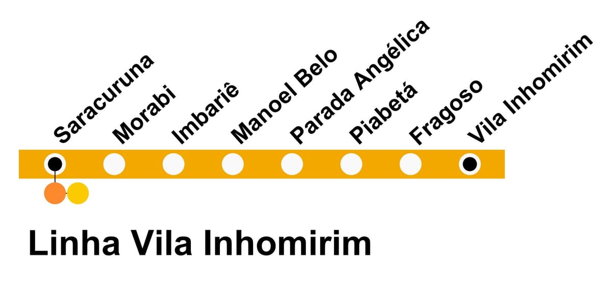 মানচিত্র SuperVia - লাইন Vila Inhomirim