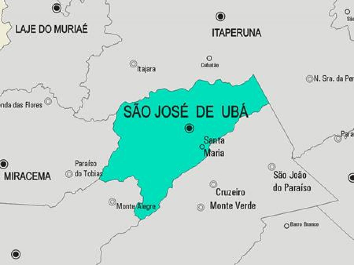 মানচিত্র São José de Ubá পৌরসভা