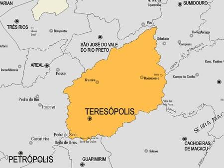 মানচিত্র Teresópolis পৌরসভা