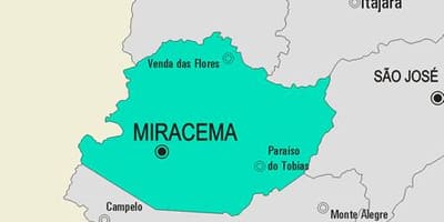 মানচিত্র Miracema পৌরসভা