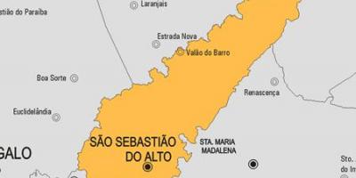 মানচিত্র São Sebastião do Alto পৌরসভা